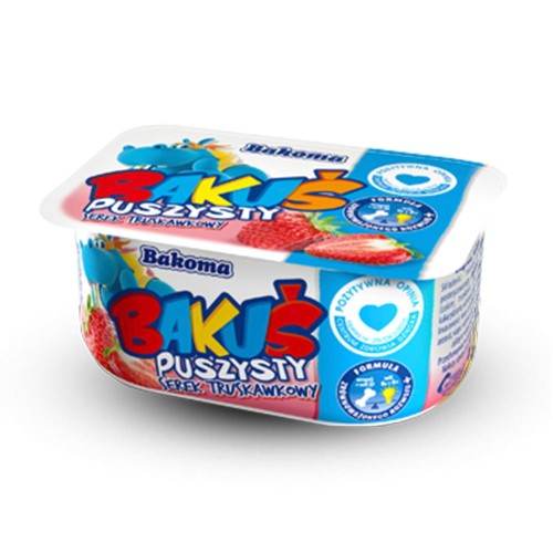 Bakuś - Puszysty serek truskawkowy - 90 g