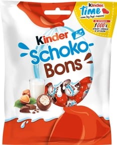 Kinder Schoko Bons - Czekoladki z mlecznej czekolady z nadzieniem mlecznym i orzechami - 125 g