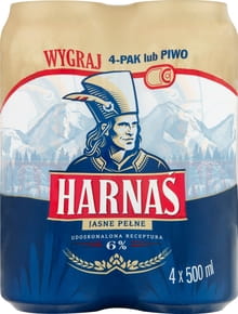 Harnaś - Piwo jasne pełne 6% - 2 l (4 x 500 ml)