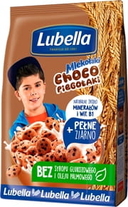 Lubella Mlekołaki Choco Piegolaki Zbożowe chrupki w kształcie ciasteczek o smaku czekoladowym - 250 g