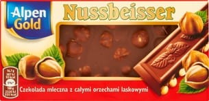 Alpen Gold Nussbeisser - Czekolada mleczna z całymi orzechami laskowymi - 100 g