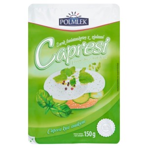 Polmlek - Serek Capresi śmietankowy z ziołami w plastrach - 150 g