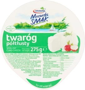 Mlekpol Mazurski Smak Twaróg półtłusty - 275 g