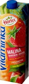 Hortex Vitaminka Sok z jabłek, marchwi i malin - 1 l