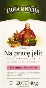 Herbapol Zioła Mnicha Herbatka ziołowa Na pracę jelit - 40 g (20 torebek)