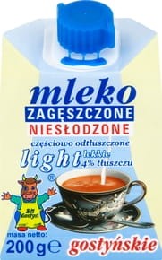 SM Gostyń - Mleko zagęszczone niesłodzone gostyńskie light 4% tłuszczu - 200 g