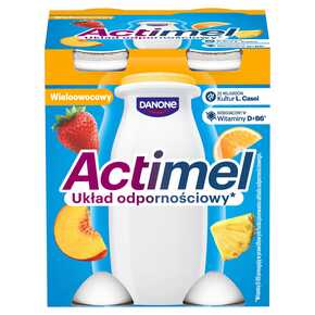Actimel Napój mleczny o smaku wieloowocowym - 400 g (4 x 100 g)