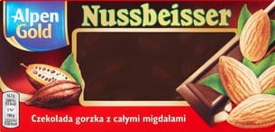 Alpen Gold Nussbeisser - Czekolada gorzka z całymi migdałami - 100 g