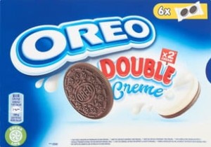 Oreo Double - Ciastka kakaowe z nadzieniem o smaku waniliowym - 170 g