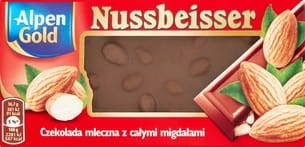 Alpen Gold Nussbeisser - Gold Czekolada mleczna z całymi migdałami - 100 g