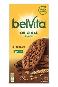 belVita Breakfast - Ciastka zbożowe o smaku kakaowym z kawałkami czekolady - 300 g (6 x 50 g)