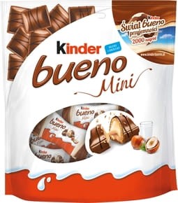 Kinder Bueno Mini - Wafel w mlecznej czekoladzie wypełniony mleczno-orzechowym nadzieniem - 108 g