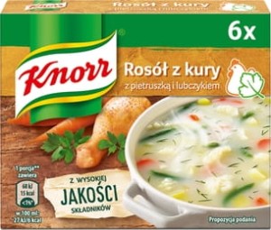 Knorr Bulion Rosół z kury z pietruszką i lubczykiem - 60 g (6 x 10 g)