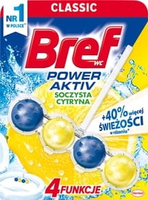 Bref Power Aktiv Lemon Zawieszka myjąco-zapachowa do muszli WC - 51 g