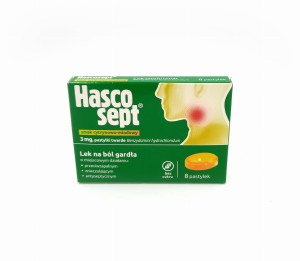 Hascosept smak cytrynowo-miodowy 8 tabletek - szt.