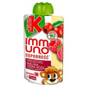 Kubuś immuno Odporność - Mus jabłko marchew banan truskawka malina dzika róża acerola hibiskus - 100 g