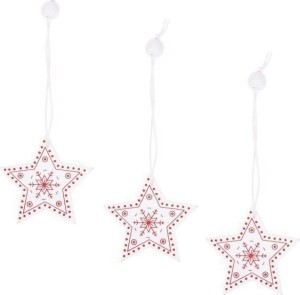 Ozdoba drewniana gwiazda- 3 sztuki - szt.