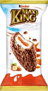 Kinder Maxi King - Wafel z mlecznym i karmelowym nadzieniem pokryty czekoladą i orzechami - 35 g