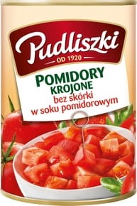 Pudliszki - Pomidory krojone bez skórki w soku pomidorowym - 400 g