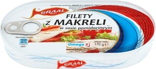 GRAAL - Filety z makreli w sosie pomidorowym - 170 g