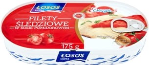 Łosoś Ustka - Filety śledziowe w sosie pomidorowym - 175 g