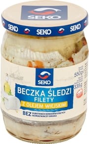 Seko - Beczka śledzi Filety z olejem wiejskim - 550 g