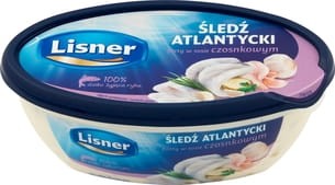 Lisner Śledź Atlantycki Filety śledziowe w sosie czosnkowym - 280 g