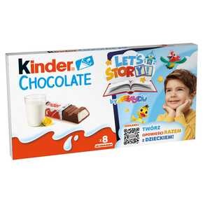 Kinder Chocolate - Batoniki z mlecznej czekolady z nadzieniem mlecznym - 100 g (8 x 12,5 g)