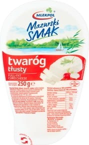 Mlekpol Mazurski Smak Twaróg tłusty - 250 g