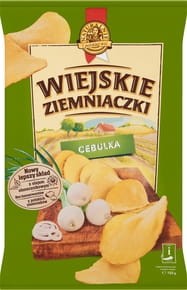 Wiejskie Ziemniaczki - Chipsy ziemniaczane o smaku cebulki - 130 g