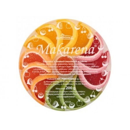 Pomorzanka - Makarena owocowa arena Galaretka o smakach owocowych w cukrze - 200 g