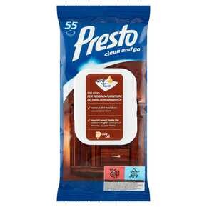Presto - Ściereczki nawilżane do mebli drewnianych - szt (55 sztuk)