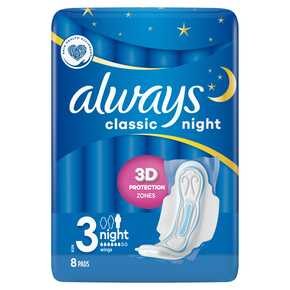 Always - Podpaski ze Skrzydełkami Classic Night -  (8 sztuk)