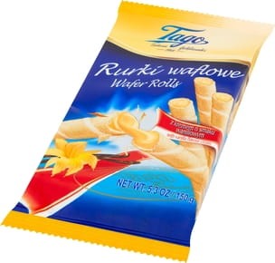Tago - Rurki waflowe z kremem o smaku waniliowym - 150 g