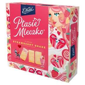E. Wedel - Ptasie mleczko o smaku Strawberry Shake w czekoladzie białej - 340 g