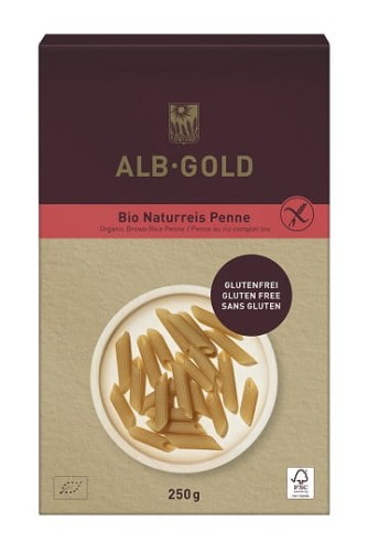 Alb-Gold - Makaron (ryżowy razowy) penne bezglutenowy Bio - 250 g