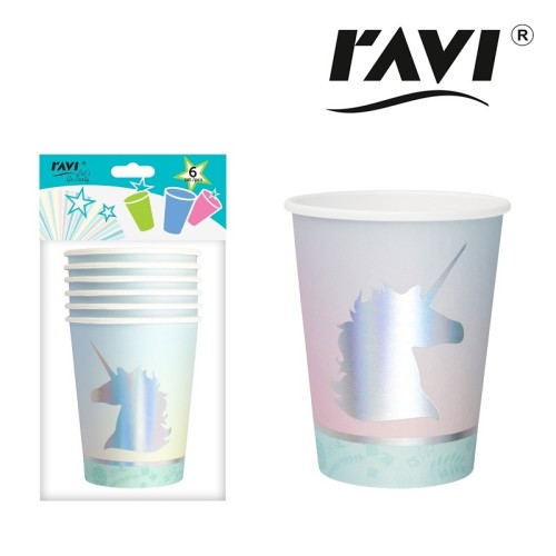 Let's Go Party Kubki papierowe Unicorn -  (6 sztuk)