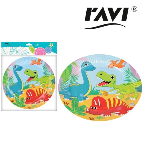 Let's Go Party Talerze papierowe Dinosaur -  (6 sztuk)