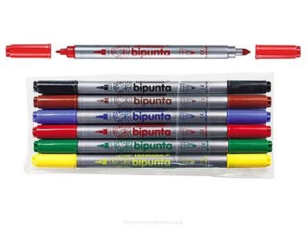 Fibracolor - Pisaki Double Point w etui -  (6 sztuk)