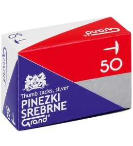 Grand - Pinezki metalowe srebrne - szt (50 sztuk)
