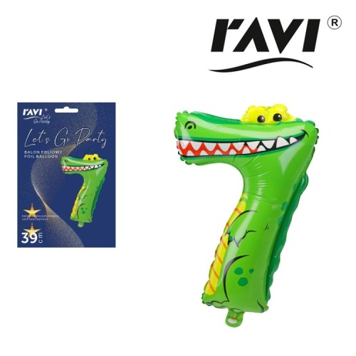 Ravi Balon foliowy Animals Cyfra 7 -  (1 sztuka)