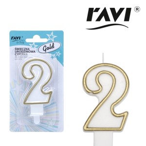  Ravi Świeczka urodzinowa Gold 2 -  (1 sztuka)