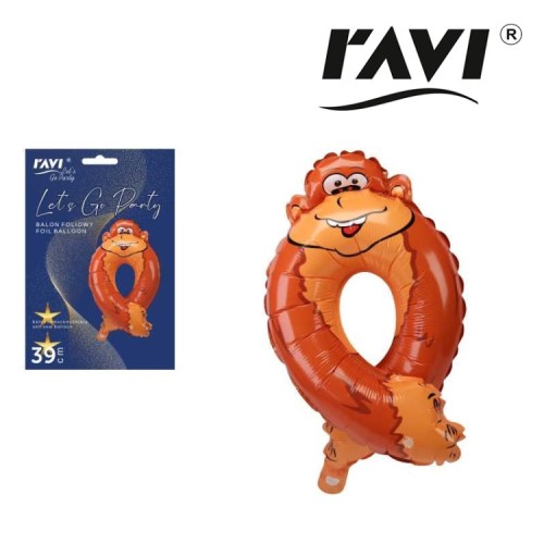 Ravi Balon foliowy Animals Cyfra 0 -  (1 sztuka)