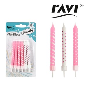  Ravi Świeczki urodzinowe Beauty -  (12 sztuk)