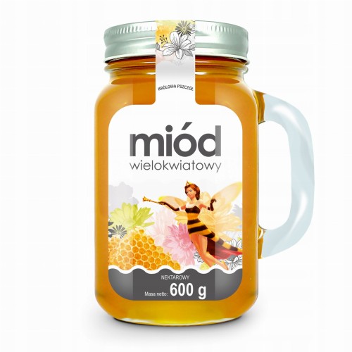 CD Miody - Miód wielokwiatowy w szklance z uchem - 600 g