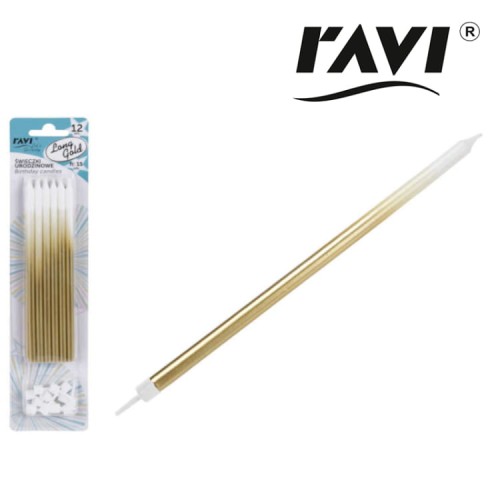 Ravi - Świeczki urodzinowe Gold -  (12 sztuk)