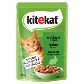 Kitekat - karma mokra pełnoporcjowa dla dorosłych kotów z królikiem w sosie saszetka - 85 g