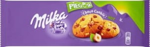 Milka Pieguski Choco Cookie Nut - Ciasteczka z kawałkami czekolady mlecznej i orzechami - 135 g