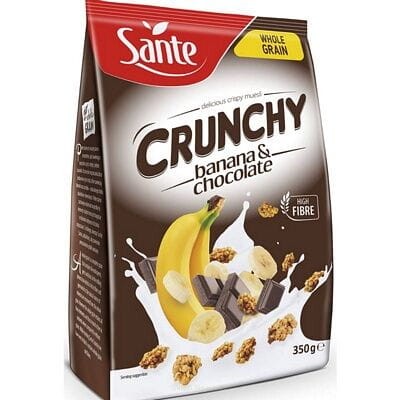 Sante - Crunchy chrupiące musli bananowe z czekoladą - 350 g