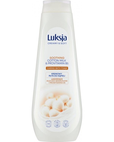 LUKSJA Creamy & Soft - Płyn do kąpieli Mleczko bawełniane i Prowitamina B5 - 900 ml